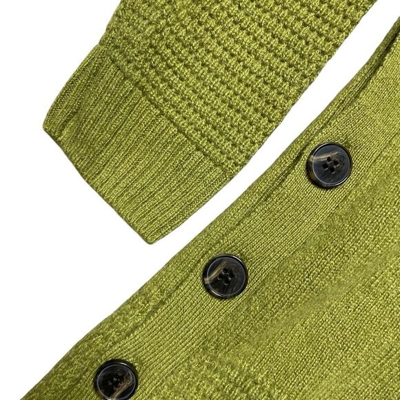SOFT SURROUNDINGS Cashmere Button-Detail Sweater Green Size Small - Picture 3 of 5